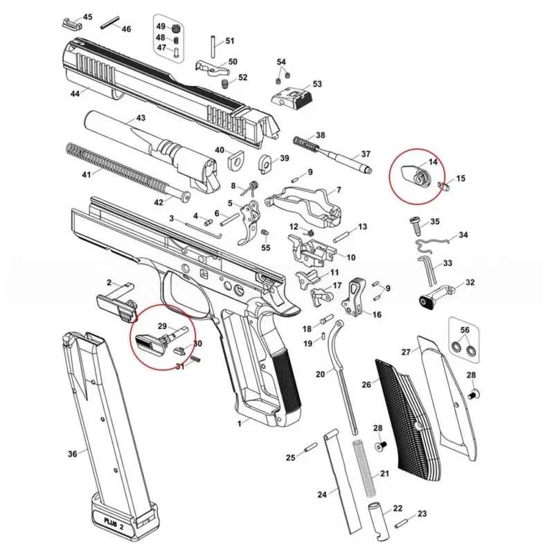 OEM CZ Shadow 2 Ambidexterous Thin Safety Set